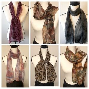 6 Assorted scarves